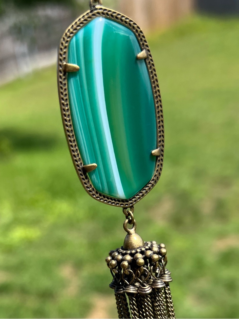 Kendra Scott green banded agate rayne